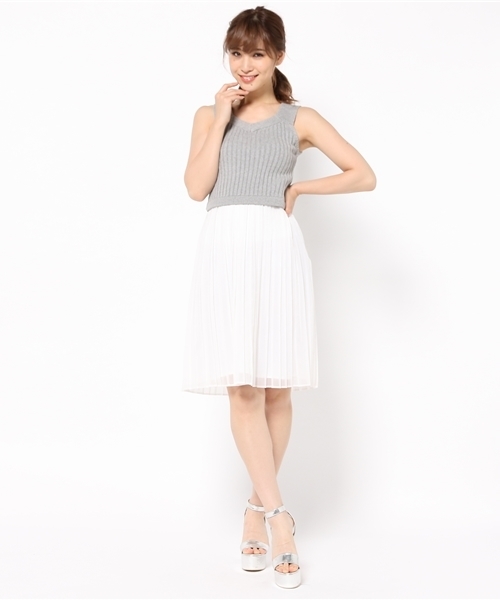 goocy（グーシー）の「リブKnitベスト（ニット/セーター・レディース・ホワイト/グレー/キャメル/サックスブルー・FREE）」の8枚目の写真