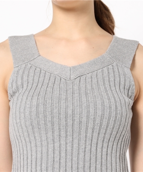 goocy（グーシー）の「リブKnitベスト（ニット/セーター・レディース・ホワイト/グレー/キャメル/サックスブルー・FREE）」の9枚目の写真