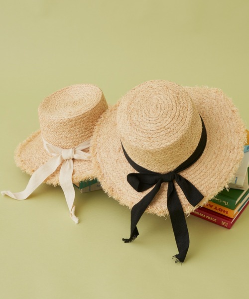 MERLOT（メルロー）の「夏の紫外線カット　リボンハット（ハット・レディース・ブラック/ホワイト・FREE）」の3枚目の写真