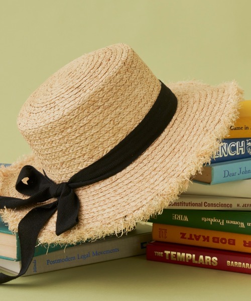 MERLOT（メルロー）の「夏の紫外線カット　リボンハット（ハット・レディース・ブラック/ホワイト・FREE）」の5枚目の写真