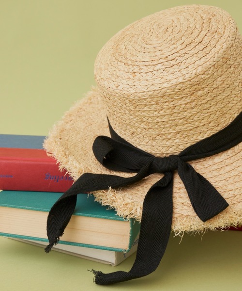 MERLOT（メルロー）の「夏の紫外線カット　リボンハット（ハット・レディース・ブラック/ホワイト・FREE）」の6枚目の写真