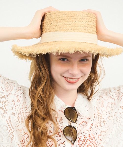 MERLOT（メルロー）の「夏の紫外線カット　リボンハット（ハット・レディース・ブラック/ホワイト・FREE）」の11枚目の写真