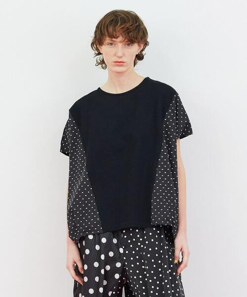 FRAPBOIS（フラボア）の「ドビーカット カットソー（Tシャツ/カットソー・レディース・ブラック/ホワイト・1）」の2枚目の写真