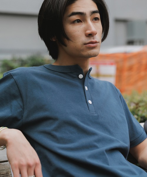CROSS & STITCH(クロスステッチ)の「CROSS&STITCH/クロスアンドステッチ オープンエンド マックスウェイト ヘンリーネック 半袖Tシャツ ユニセックス 2026年春夏(Tシャツ/カットソー・メンズ・ホワイト/ブラック/ダークブルー/ナチュラル/ネイビー・L/XL/S/M)」の15枚目の写真