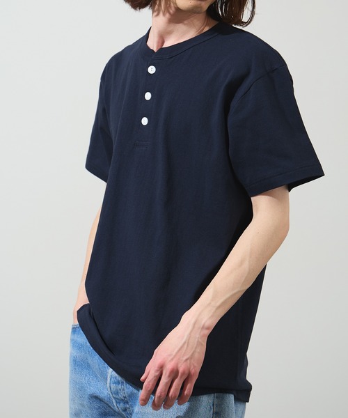 CROSS & STITCH（クロスステッチ）の「CROSS&STITCH/クロスアンドステッチ オープンエンド マックスウェイト ヘンリーネック 半袖Tシャツ ユニセックス 2026年春夏（Tシャツ/カットソー・メンズ・ホワイト/ブラック/ダークブルー/ナチュラル/ネイビー・L/XL/S/M）」の19枚目の写真