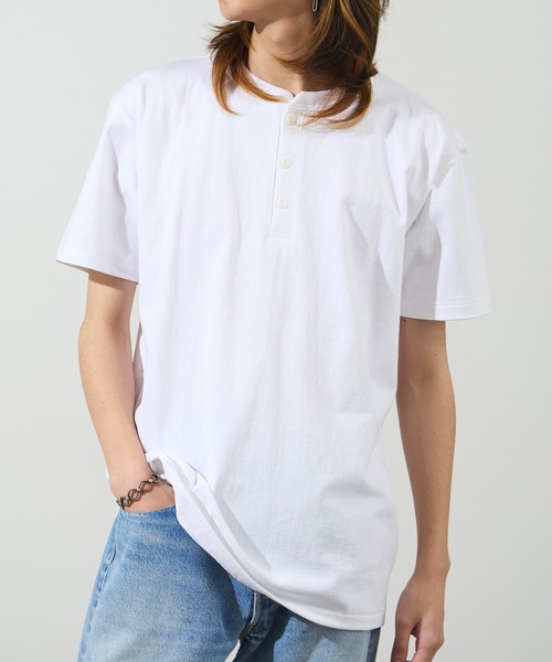 CROSS & STITCH（クロスステッチ）の「CROSS&STITCH/クロスアンドステッチ オープンエンド マックスウェイト ヘンリーネック 半袖Tシャツ ユニセックス 2026年春夏（Tシャツ/カットソー・メンズ・ホワイト/ブラック/ダークブルー/ナチュラル/ネイビー・L/XL/S/M）」の16枚目の写真