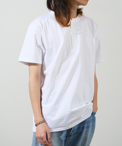 CROSS & STITCH（クロスステッチ）の「CROSS&STITCH/クロスアンドステッチ オープンエンド マックスウェイト ヘンリーネック 半袖Tシャツ ユニセックス 2026年春夏（Tシャツ/カットソー・メンズ・ホワイト/ブラック/ダークブルー/ナチュラル/ネイビー・L/XL/S/M）」の15枚目の写真