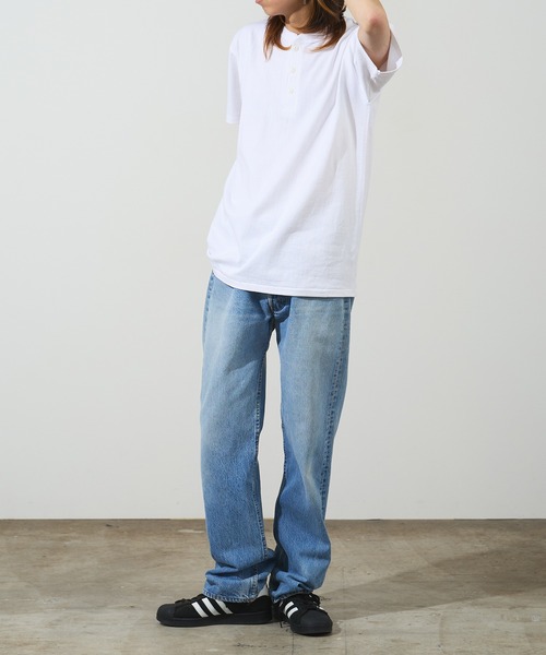 CROSS & STITCH（クロスステッチ）の「CROSS&STITCH/クロスアンドステッチ オープンエンド マックスウェイト ヘンリーネック 半袖Tシャツ ユニセックス 2026年春夏（Tシャツ/カットソー・メンズ・ホワイト/ブラック/ダークブルー/ナチュラル/ネイビー・L/XL/S/M）」の14枚目の写真