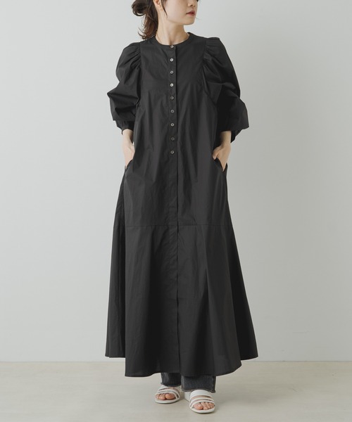 PUAL CE CIN（ピュアルセシン）の「【Du noir】ボリュームショルダーワンピース（ワンピース・レディース・ブラック/ベージュ・FREE）」の6枚目の写真