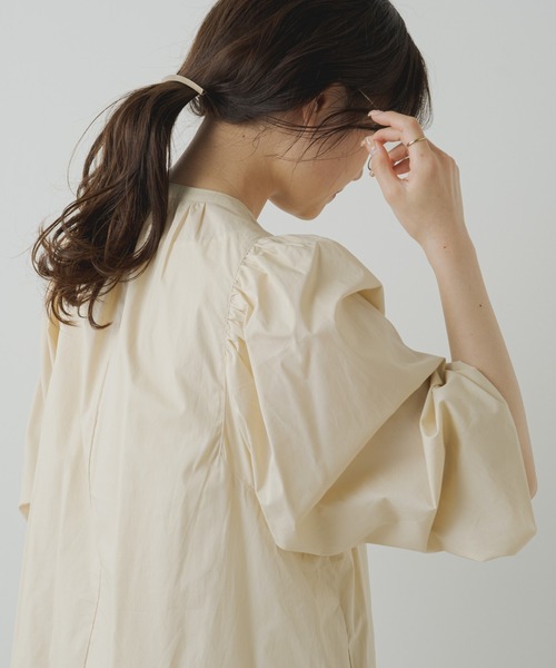 PUAL CE CIN（ピュアルセシン）の「【Du noir】ボリュームショルダーワンピース（ワンピース・レディース・ブラック/ベージュ・FREE）」の9枚目の写真