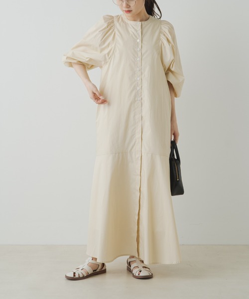 PUAL CE CIN（ピュアルセシン）の「【Du noir】ボリュームショルダーワンピース（ワンピース・レディース・ブラック/ベージュ・FREE）」の10枚目の写真