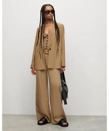 ALLSAINTS♡リネン ブレンド ワイド レッグ トラウザー ALLSAINTS｜オールセインツのその他パンツ（ブラック/黒色系