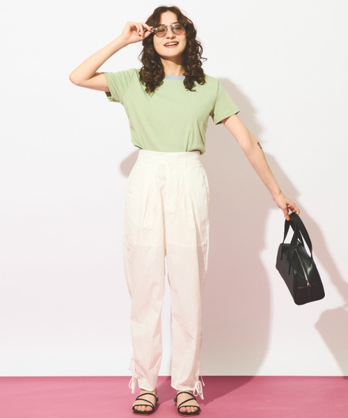 MERLOT(メルロー)の「ストレッチボーダーTシャツ(Tシャツ/カットソー・レディース・ブルー/レッド/ブラック・FREE)」の14枚目の写真