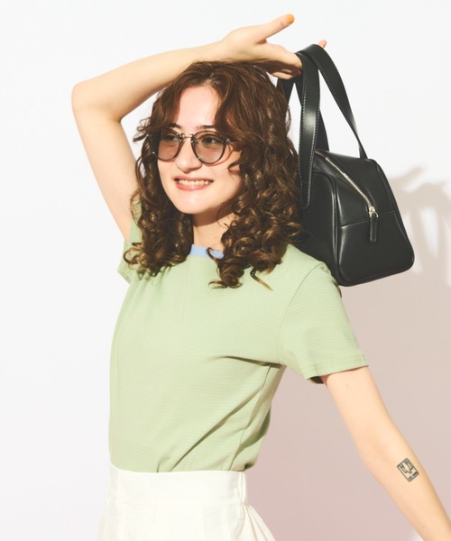 MERLOT(メルロー)の「ストレッチボーダーTシャツ(Tシャツ/カットソー・レディース・ブルー/レッド/ブラック・FREE)」の16枚目の写真