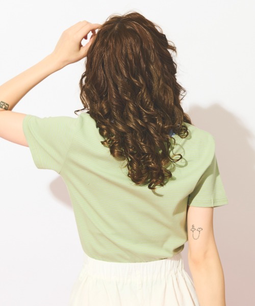 MERLOT(メルロー)の「ストレッチボーダーTシャツ(Tシャツ/カットソー・レディース・ブルー/レッド/ブラック・FREE)」の15枚目の写真