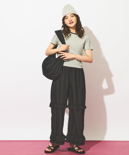 MERLOT(メルロー)の「ストレッチボーダーTシャツ(Tシャツ/カットソー・レディース・ブルー/レッド/ブラック・FREE)」の20枚目の写真