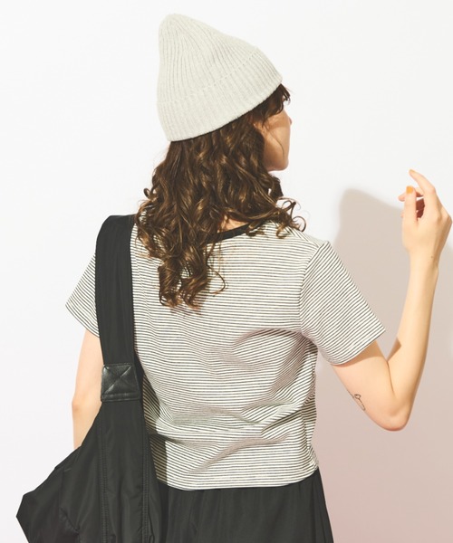 MERLOT(メルロー)の「ストレッチボーダーTシャツ(Tシャツ/カットソー・レディース・ブルー/レッド/ブラック・FREE)」の22枚目の写真
