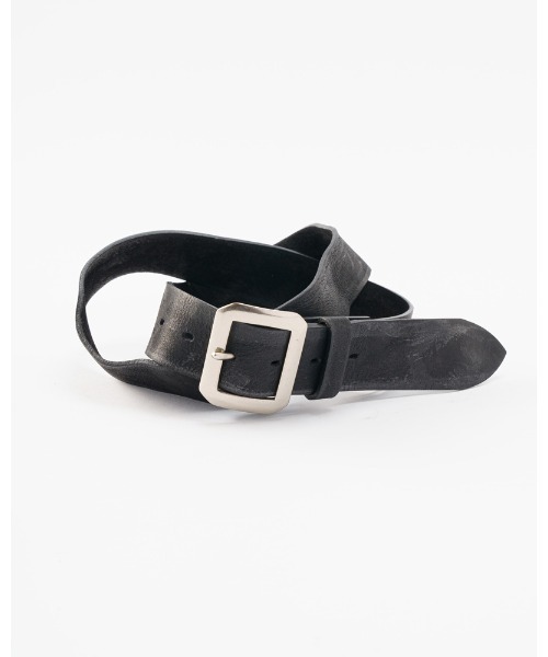 wjk(ダヴルジェイケイ)の「simple leather belt(ベルト・メンズ・ダークブラウン/ブラック×ブラック/ブラック×シルバー・MEDIUM/LARGE)」の4枚目の写真