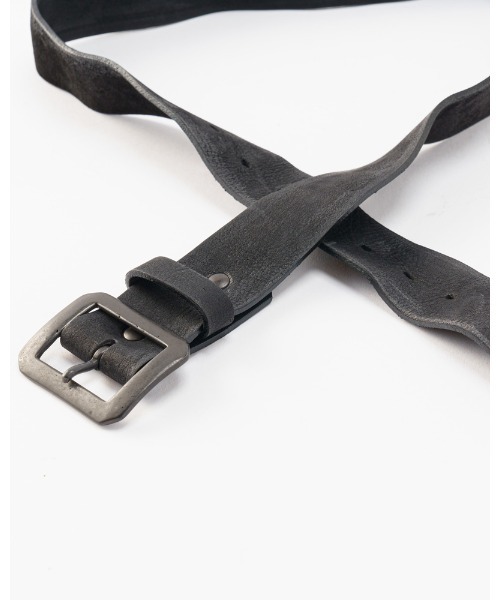 wjk(ダヴルジェイケイ)の「simple leather belt(ベルト・メンズ・ダークブラウン/ブラック×ブラック/ブラック×シルバー・MEDIUM/LARGE)」の6枚目の写真
