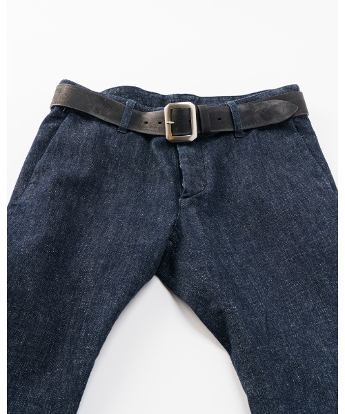 wjk(ダヴルジェイケイ)の「simple leather belt(ベルト・メンズ・ダークブラウン/ブラック×ブラック/ブラック×シルバー・MEDIUM/LARGE)」の7枚目の写真