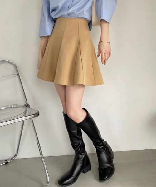 Ada.（エイダ）の「ハイウエスト フレアミニスカート インナーパンツ 裏地付き（スカート・レディース・アイボリー/ブラック/グレー/グレー系その他/カーキ/ベージュ/ブラウン・S/M/XS）」の19枚目の写真