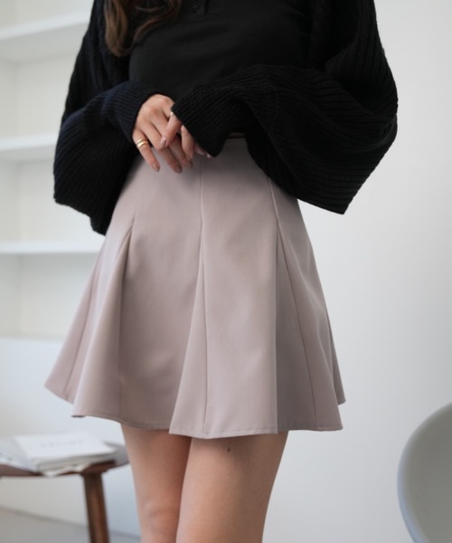 Ada.（エイダ）の「ハイウエスト フレアミニスカート インナーパンツ 裏地付き（スカート・レディース・アイボリー/ブラック/グレー/グレー系その他/カーキ/ベージュ/ブラウン・S/M/XS）」の8枚目の写真