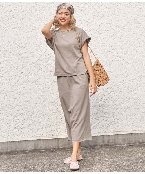 anap mimpi（アナップミンピ）の「ガーゼ裏毛バックスリットロングスカート（スカート・レディース・ブラック/オフホワイト/ベージュ・FREE）」の16枚目の写真