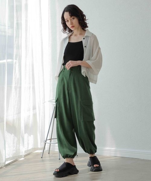 JEANASIS(ジーナシス)の「ウィーブメッシュシアーショートシャツ/906320(シャツ/ブラウス・レディース・ホワイト系その他/ブラック系その他/イエロー系その他/グリーン系その他・FREE)」の14枚目の写真