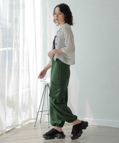 JEANASIS(ジーナシス)の「ウィーブメッシュシアーショートシャツ/906320(シャツ/ブラウス・レディース・ホワイト系その他/ブラック系その他/イエロー系その他/グリーン系その他・FREE)」の15枚目の写真