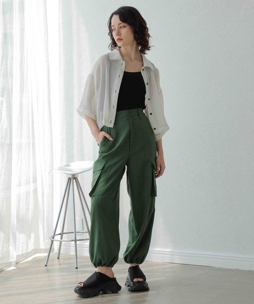 JEANASIS(ジーナシス)の「ウィーブメッシュシアーショートシャツ/906320(シャツ/ブラウス・レディース・ホワイト系その他/ブラック系その他/イエロー系その他/グリーン系その他・FREE)」の16枚目の写真