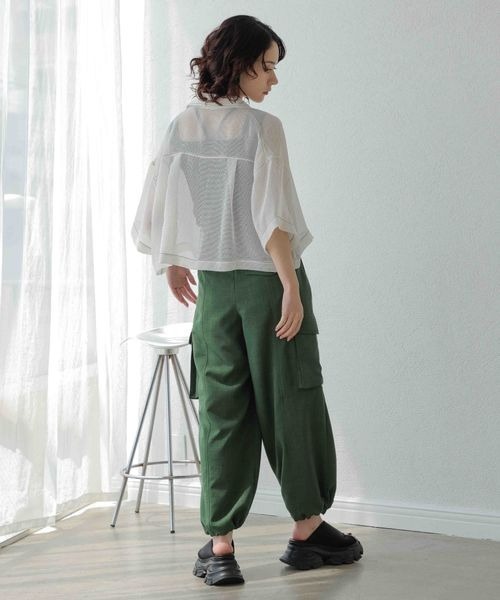 JEANASIS(ジーナシス)の「ウィーブメッシュシアーショートシャツ/906320(シャツ/ブラウス・レディース・ホワイト系その他/ブラック系その他/イエロー系その他/グリーン系その他・FREE)」の17枚目の写真