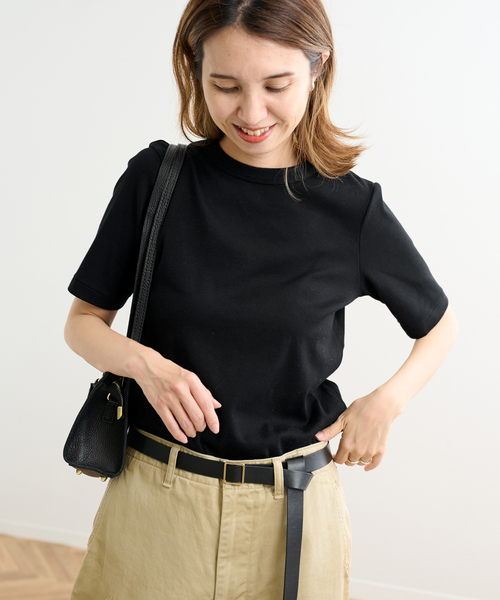 FRAMeWORK（フレームワーク）の「ギザコットンフライスコンパクトTEE（Tシャツ/カットソー・レディース・アイボリー/ホワイト/ブラウン/ブラック・FREE）」の3枚目の写真