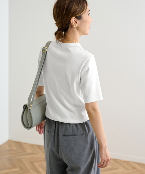 FRAMeWORK（フレームワーク）の「ギザコットンフライスコンパクトTEE（Tシャツ/カットソー・レディース・アイボリー/ホワイト/ブラウン/ブラック・FREE）」の14枚目の写真