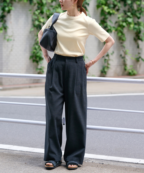 FRAMeWORK（フレームワーク）の「ギザコットンフライスコンパクトTEE（Tシャツ/カットソー・レディース・アイボリー/ホワイト/ブラウン/ブラック・FREE）」の19枚目の写真