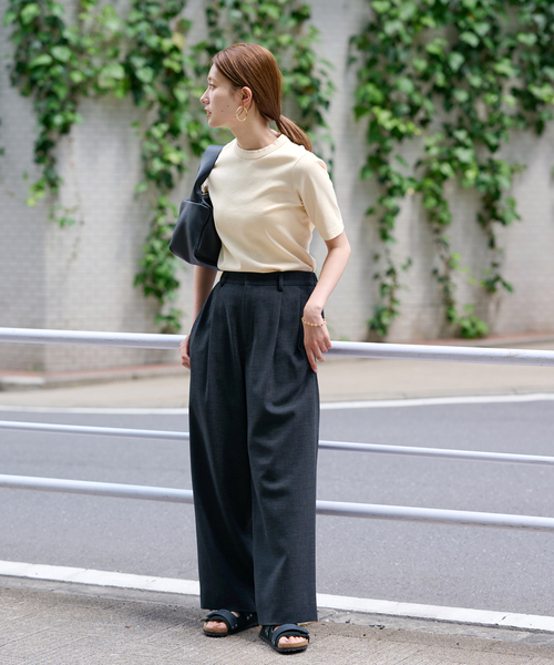 FRAMeWORK（フレームワーク）の「ギザコットンフライスコンパクトTEE（Tシャツ/カットソー・レディース・アイボリー/ホワイト/ブラウン/ブラック・FREE）」の6枚目の写真