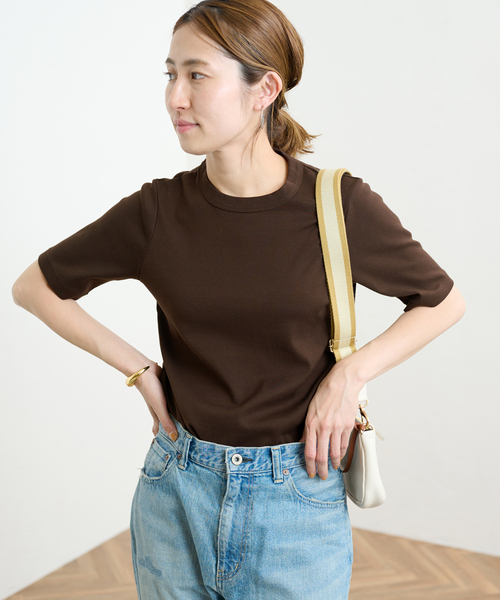 FRAMeWORK（フレームワーク）の「ギザコットンフライスコンパクトTEE（Tシャツ/カットソー・レディース・アイボリー/ホワイト/ブラウン/ブラック・FREE）」の12枚目の写真