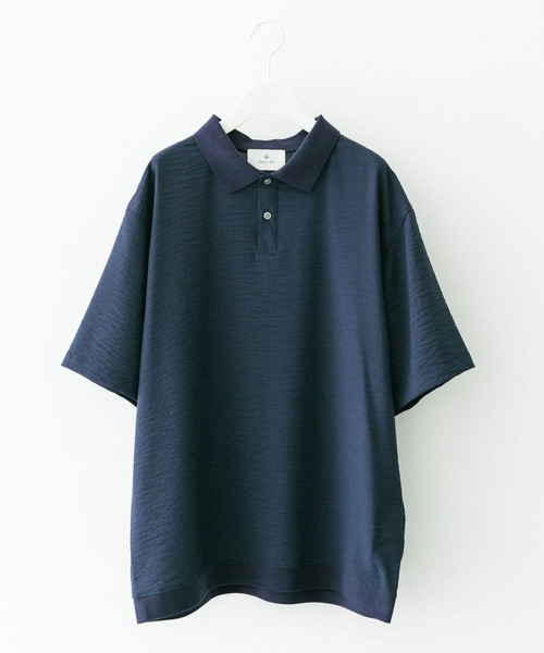 URBAN RESEARCH Sonny Label(アーバンリサーチサニーレーベル)の「『吸水速乾』『接触冷感』クイックドライプルオーバーショートスリーブシャツ(ポロシャツ・メンズ・ネイビー/ミント/ストライプ・MEDIUM/LARGE)」の2枚目の写真