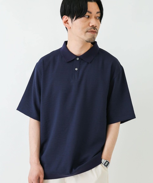 URBAN RESEARCH Sonny Label(アーバンリサーチサニーレーベル)の「『吸水速乾』『接触冷感』クイックドライプルオーバーショートスリーブシャツ(ポロシャツ・メンズ・ネイビー/ミント/ストライプ・MEDIUM/LARGE)」の10枚目の写真