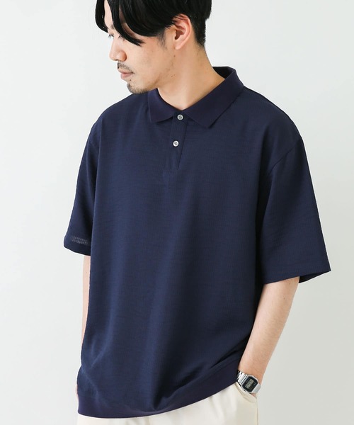 URBAN RESEARCH Sonny Label(アーバンリサーチサニーレーベル)の「『吸水速乾』『接触冷感』クイックドライプルオーバーショートスリーブシャツ(ポロシャツ・メンズ・ネイビー/ミント/ストライプ・MEDIUM/LARGE)」の9枚目の写真