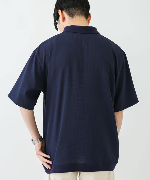 URBAN RESEARCH Sonny Label(アーバンリサーチサニーレーベル)の「『吸水速乾』『接触冷感』クイックドライプルオーバーショートスリーブシャツ(ポロシャツ・メンズ・ネイビー/ミント/ストライプ・MEDIUM/LARGE)」の8枚目の写真