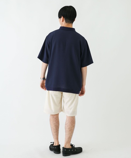 URBAN RESEARCH Sonny Label(アーバンリサーチサニーレーベル)の「『吸水速乾』『接触冷感』クイックドライプルオーバーショートスリーブシャツ(ポロシャツ・メンズ・ネイビー/ミント/ストライプ・MEDIUM/LARGE)」の4枚目の写真