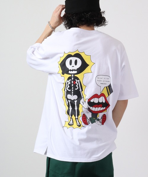 RE730(アールイーセブンサーティー)の「RE730 なみおくんプリント ワイド半袖Tシャツ(Tシャツ/カットソー・メンズ・ブラック/ブラック系その他2/ブラック系その他/ホワイト系その他2/ホワイト/ホワイト系その他・M/L/XL)」の3枚目の写真