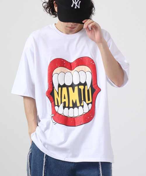 RE730(アールイーセブンサーティー)の「RE730 なみおくんプリント ワイド半袖Tシャツ(Tシャツ/カットソー・メンズ・ブラック/ブラック系その他2/ブラック系その他/ホワイト系その他2/ホワイト/ホワイト系その他・M/L/XL)」の2枚目の写真