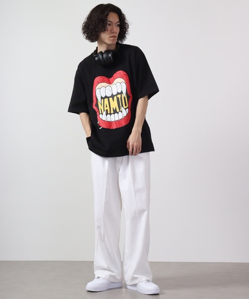 RE730(アールイーセブンサーティー)の「RE730 なみおくんプリント ワイド半袖Tシャツ(Tシャツ/カットソー・メンズ・ブラック/ブラック系その他2/ブラック系その他/ホワイト系その他2/ホワイト/ホワイト系その他・M/L/XL)」の7枚目の写真