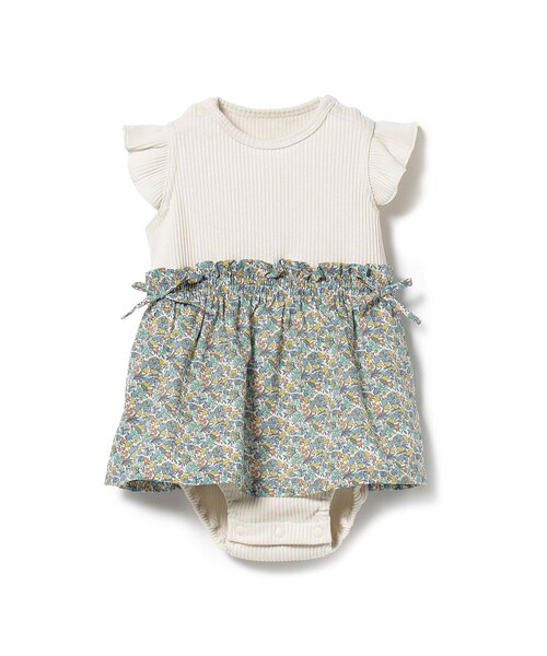 BEAMS mini（ビームスミニ）の「BEAMS mini / フラワー切替 ロンパース (70～80cm)（ロンパース・キッズ・パープル系その他6/オフホワイト/サックスブルー・80/70）」の12枚目の写真