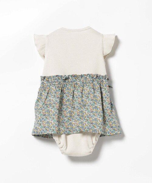 BEAMS mini（ビームスミニ）の「BEAMS mini / フラワー切替 ロンパース (70～80cm)（ロンパース・キッズ・パープル系その他6/オフホワイト/サックスブルー・80/70）」の16枚目の写真