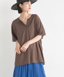 OMNES | 接触冷感キーネック半袖プルオーバー(Tシャツ/カットソー)