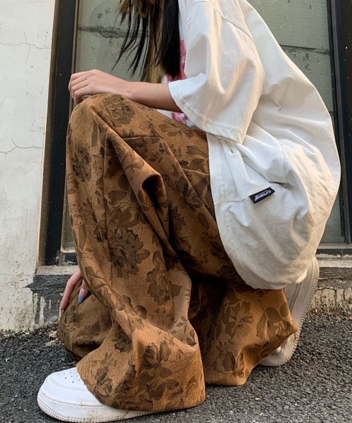 sevens(セブンズ)の「フラワー柄ワイドストリートパンツ(se)(その他パンツ・レディース・ブラック/ブラウン・FREE)」の16枚目の写真