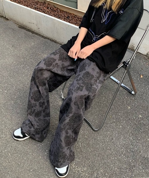 sevens(セブンズ)の「フラワー柄ワイドストリートパンツ(se)(その他パンツ・レディース・ブラック/ブラウン・FREE)」の15枚目の写真