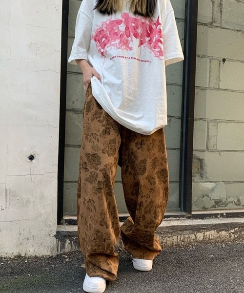 sevens(セブンズ)の「フラワー柄ワイドストリートパンツ(se)(その他パンツ・レディース・ブラック/ブラウン・FREE)」の10枚目の写真